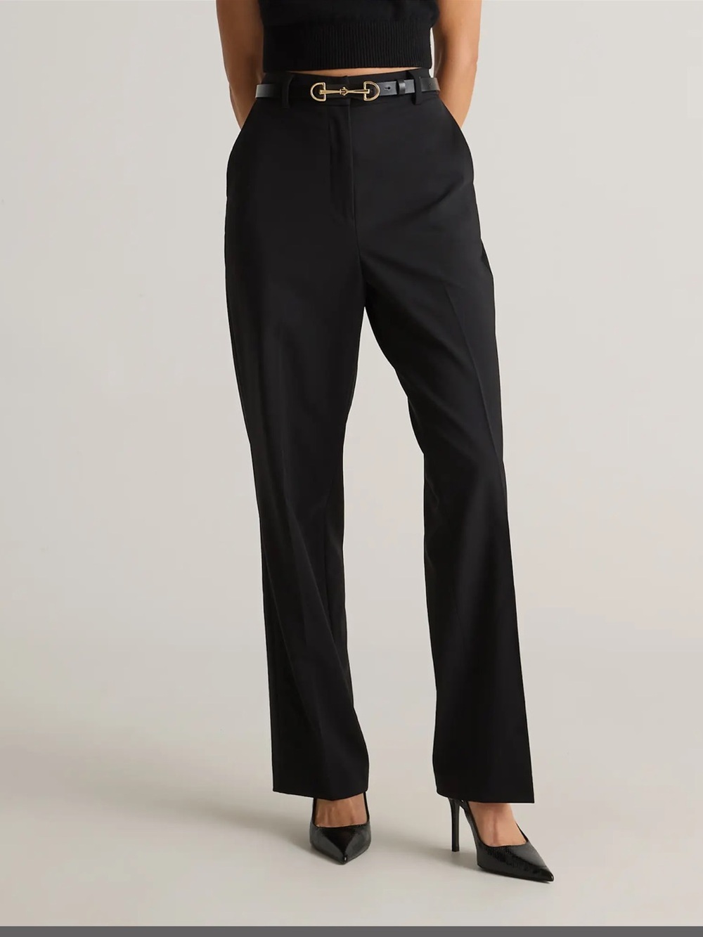 Quince Italian Wool Straight Leg Pants